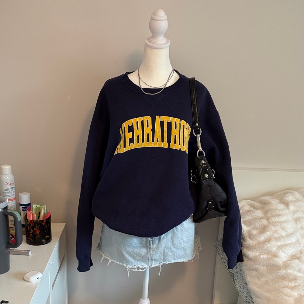 Russell Athletic Navy and Yellow Sweatshirt